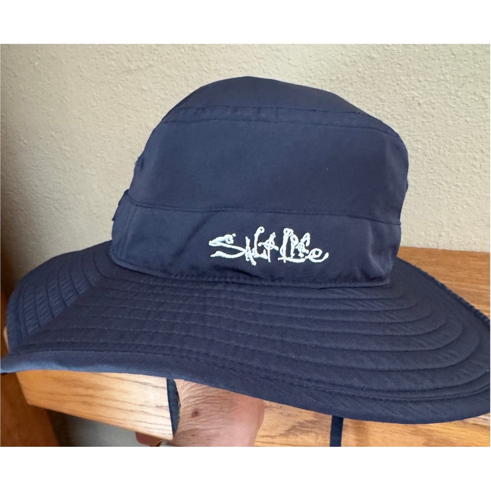 Salt Life Boonie Hat OSFM Navy Blue Wide Brim Sun Fishing Cap Beach Boating